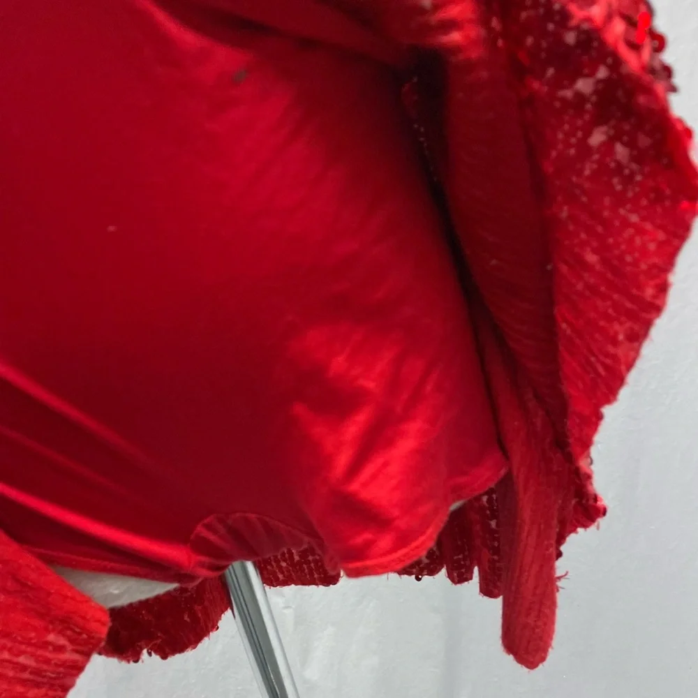 Weissman red sequin mesh dance dress size Youth small